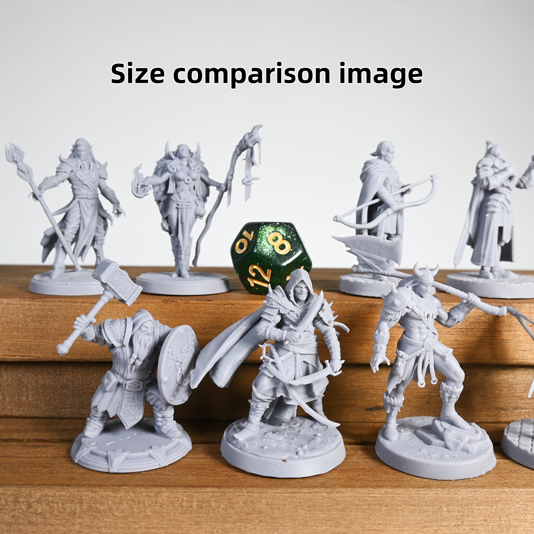 10pcs Fantasy Adventurer Squad Miniature Resin Model for DND Tabletop Game